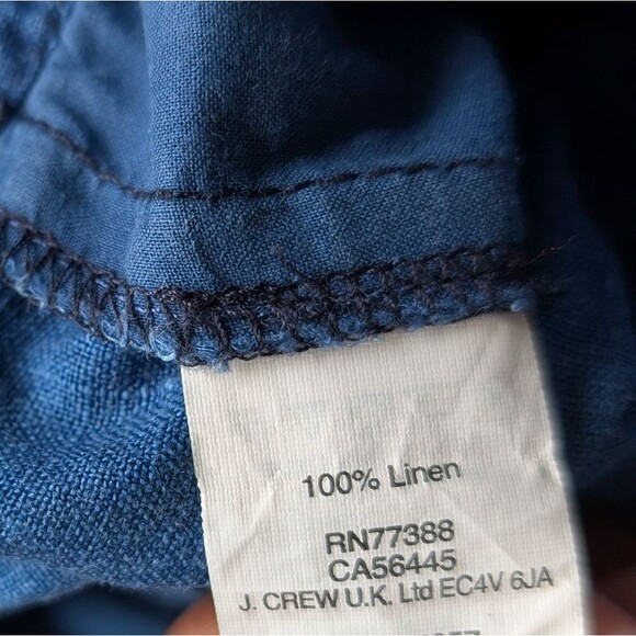 Madewell Jumpsuit Blue Straight Leg 100% Linen Pockets Cut-Out Elastic Back 4 - Picture 14 of 16